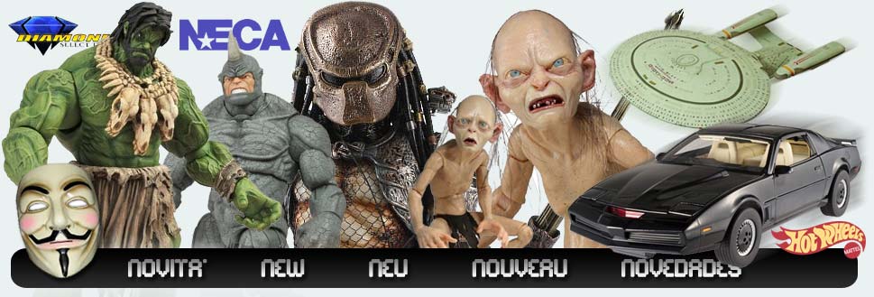 Le ultime novità: Barbarian Hulk & Rhino Marvel Select, Predator 2 20inch, Gollum & Smeagol 1/4 figure, Supercar Knight Rider Hotwheels