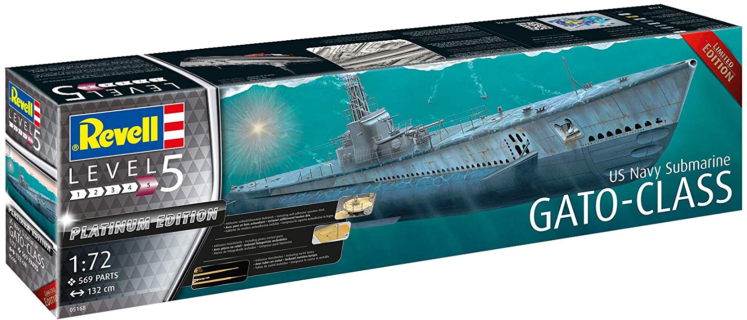Us Navy Submarine Gato Class Platinum Edition 172 Plastic Model Kit