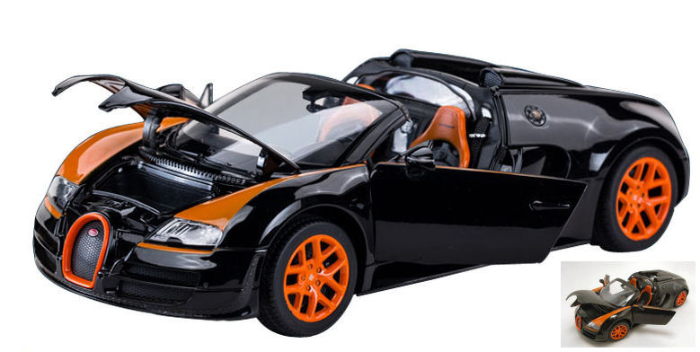 Bugatti Veyron 16.4 Grand Sport 2012 Black/Orange 1:18 Model Rastar