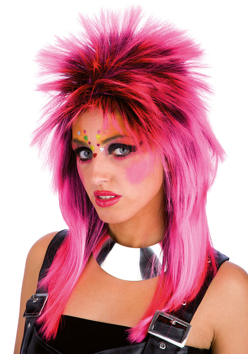 Carnival Toys 2445: Parrucca Donna Punk Rosa Anni '80 Carnevale  Travestimenti | eBay