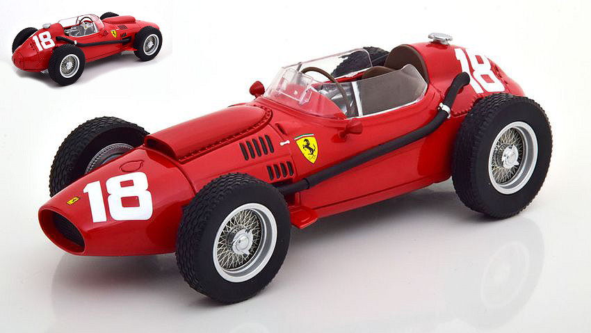 ミニカー　1/18 フェラーリ ディーノ 246 F1 イギリスGP 1958 優勝車 P.Collins ドライバーフィギュア付 #1 [TMD18-116B] Ferrari F1 246 1:18 - Mike Hawthorn World Champion 1958 GP