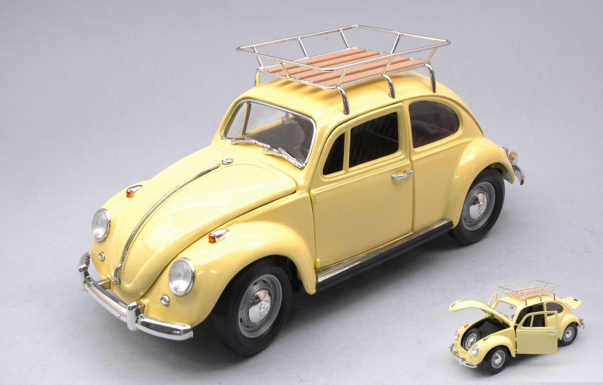 VW Beetle 1967 Camping Version Yellow 1:18 Model Lucky Die