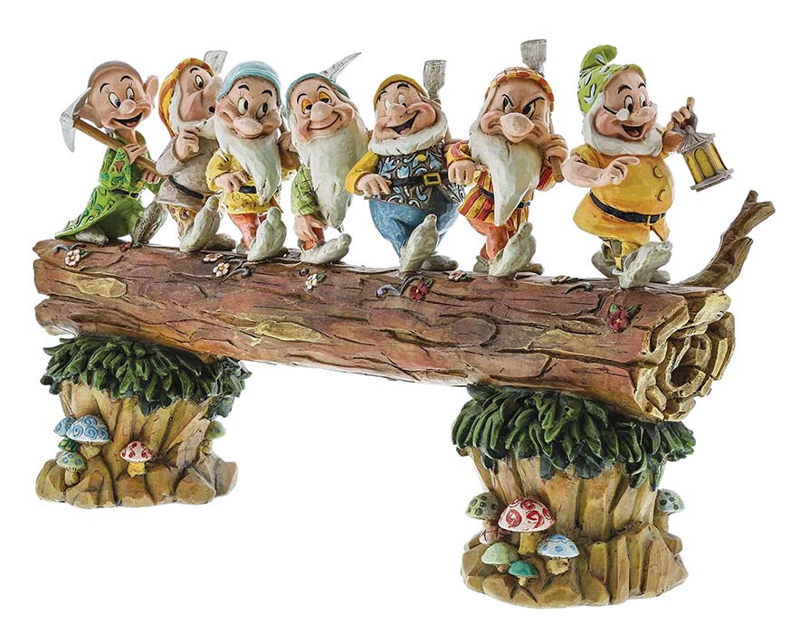 Biancaneve I Sette Nani Sul Tronco Disney Statuette DISNEY TRADITIONS ENESCO