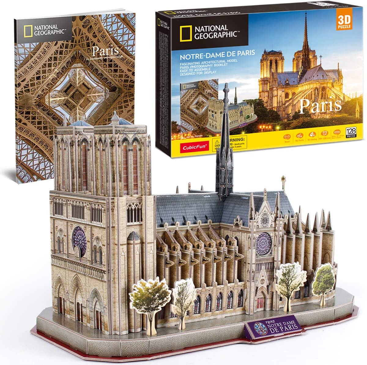 National Geographic Notre Dame De Paris France 3D Puzzle CUBICFUN - Afbeelding 1 van 1