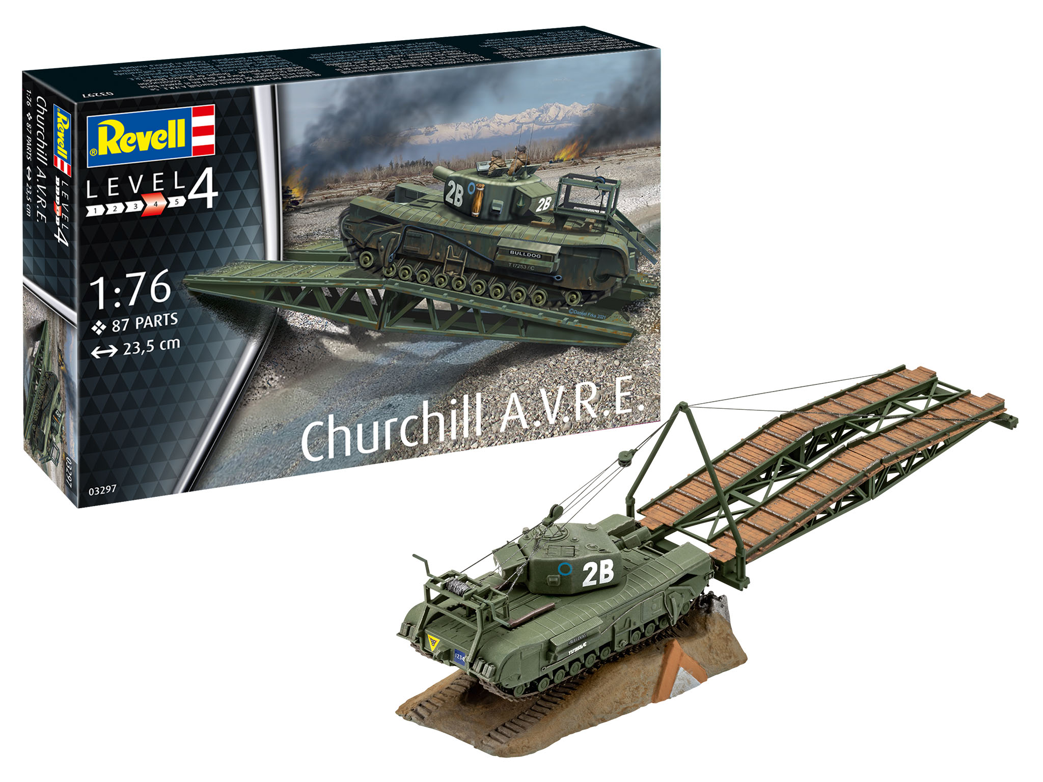 Churchill A.v.r.e. 1:76 Plastic Model Kit REVELL - Foto 1 di 1
