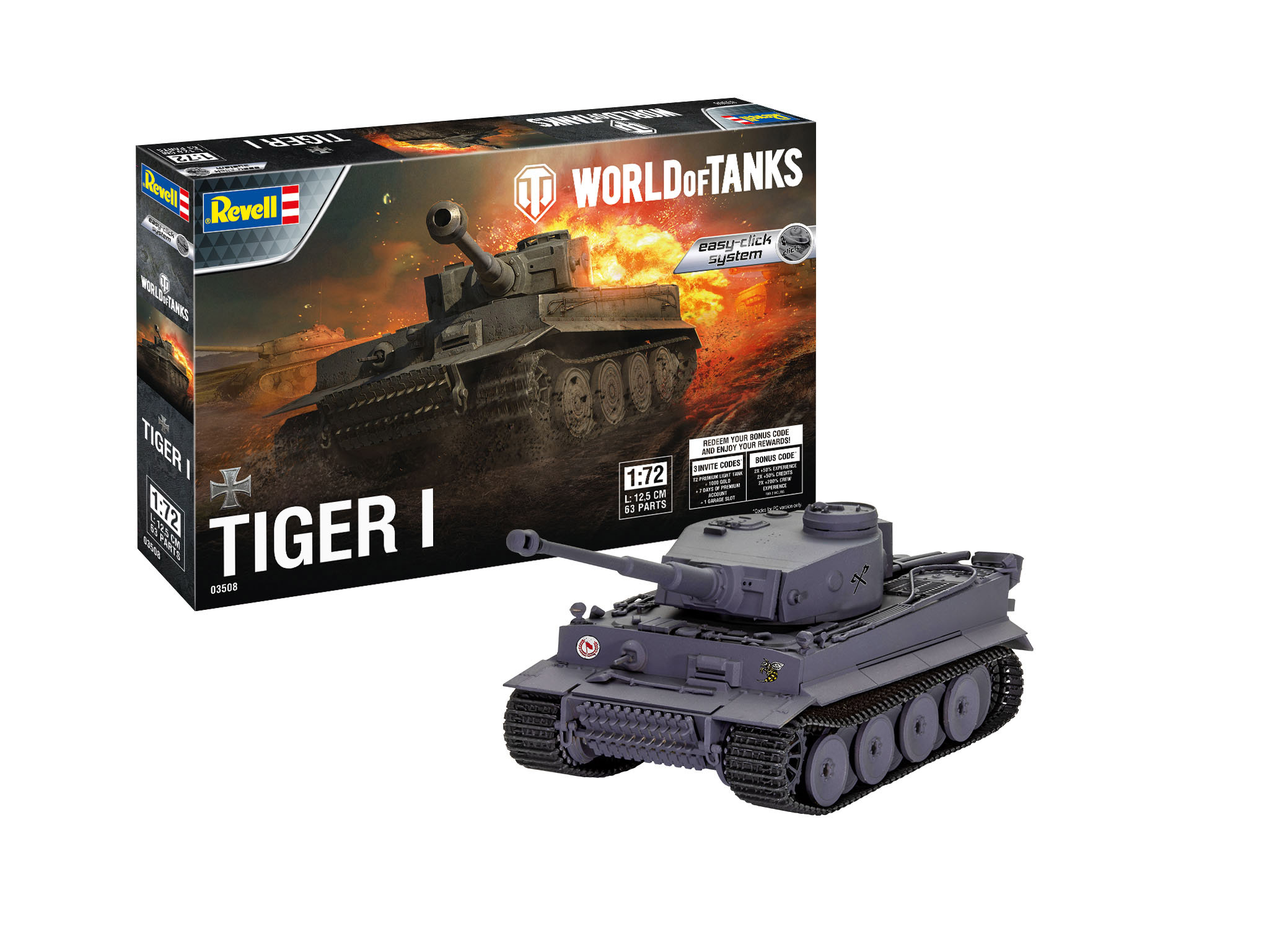 World Of Tanks: Tiger I (easy-click System) 1:72 Plastic Model Kit