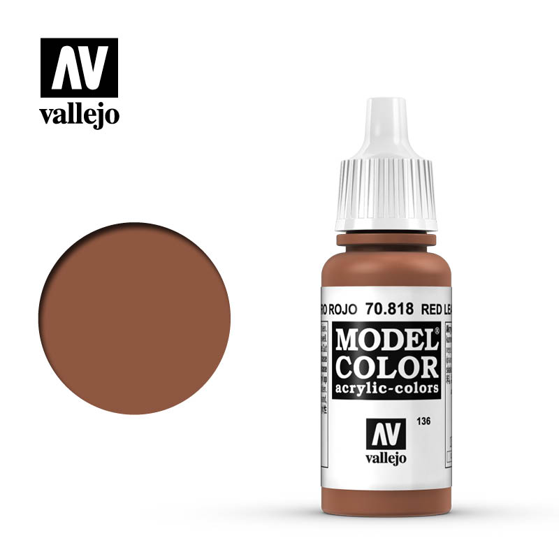 Valejo Model Color Acrylic Paint Colore Acrilico 136 Red Leather 70818 VALLEJO