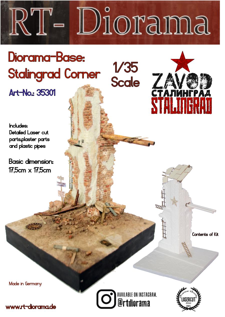 Diorama Base: Stalingrad Corner [Standard] 1:35 Diorama Model Kit RT-DIORAMA