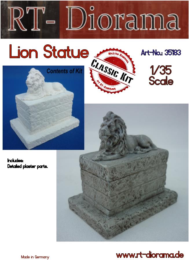 Lion Statue Lion Statue [Standard] 1:35 Plastic Model Kit RT-DIORAMA
