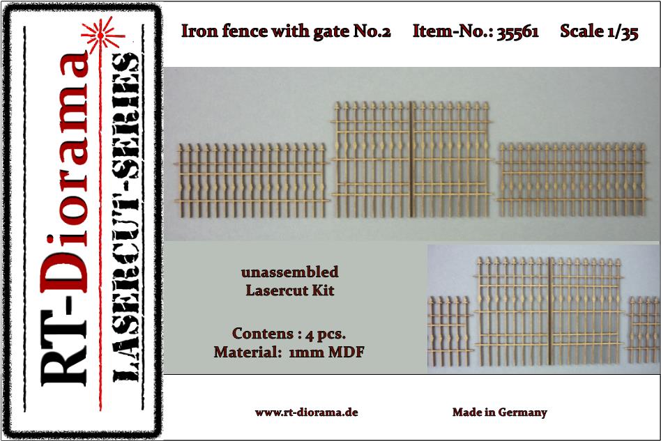 Iron Fence With Gate No.2 Iron Fence With Gate No.2 1:35 Plastic Kit