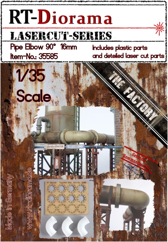 Elbow Pipe 90&deg; 16mm Elbow Pipe 90&deg; 16mm 1:35 Plastic Model Kit RT-DIORAMA