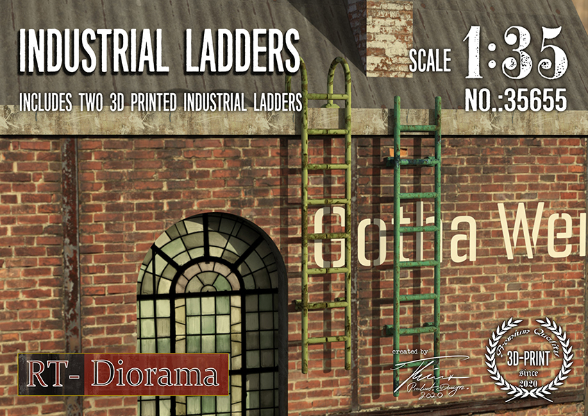 Industrial Ladders Scale Industriali 1:35 Plastic Model Kit RT-DIORAMA