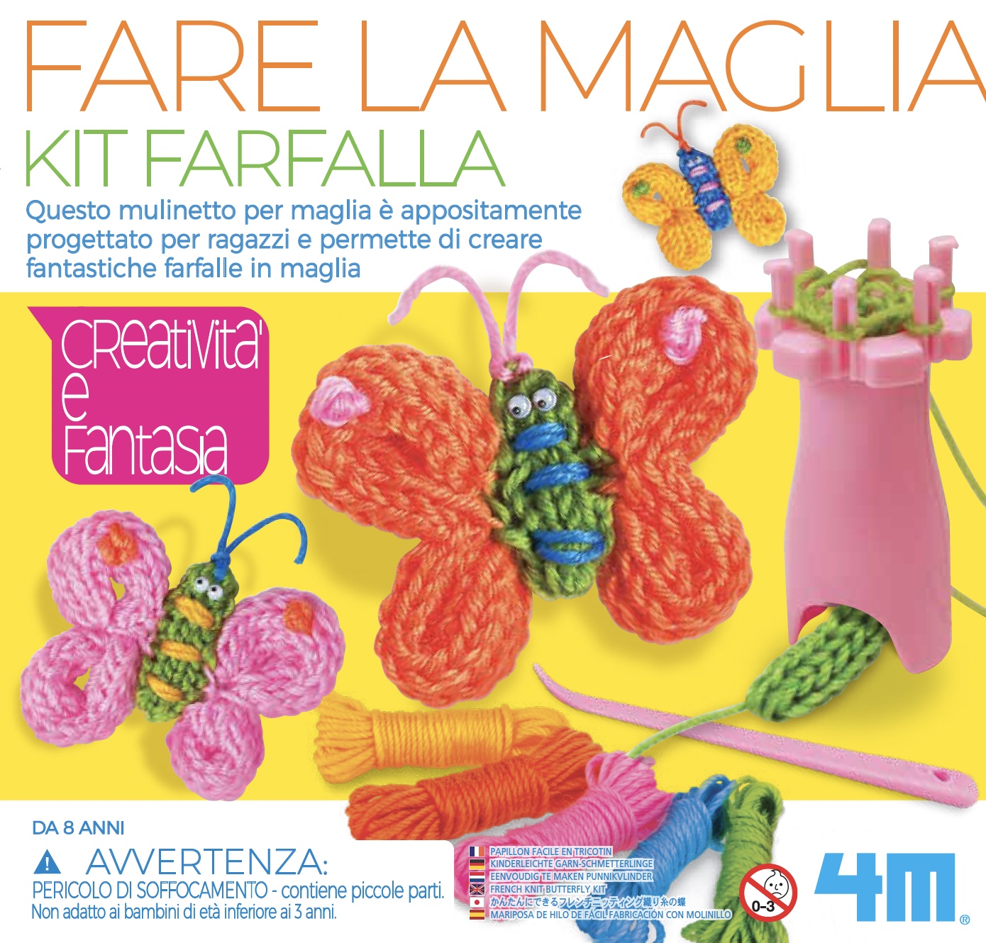 4M PINS ? Et Fantaisie Faire Le Tricot Kit Farfalla French Knit