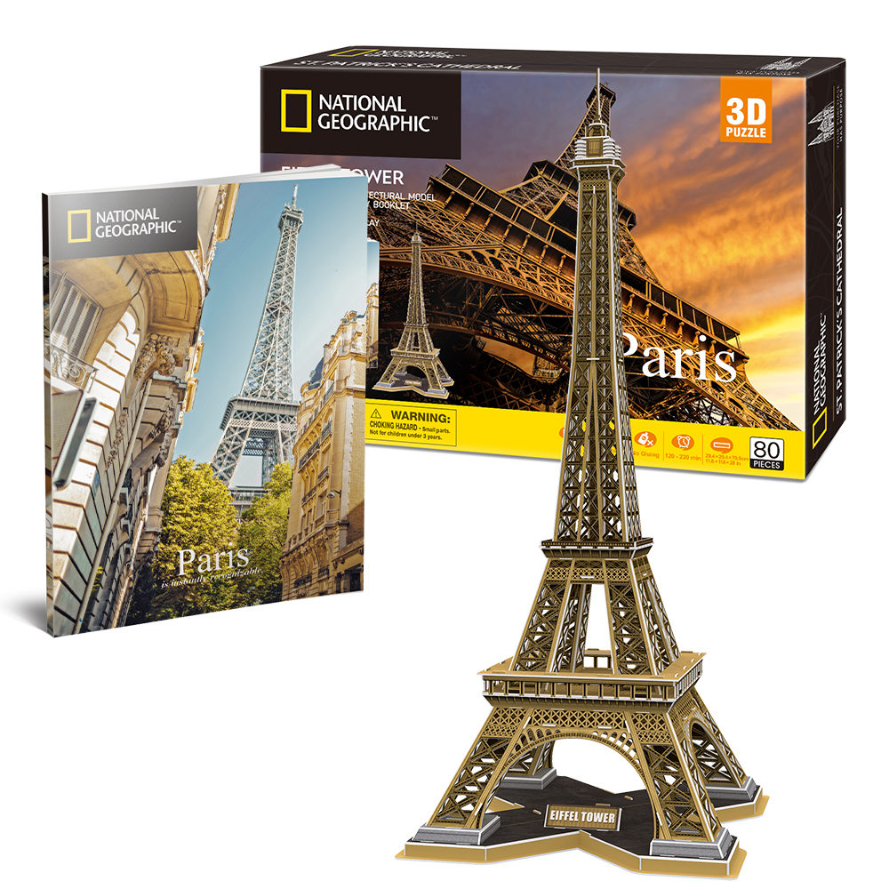 National Geographic 3D Puzzle Eiffel Tower Paris Architecture Model Kit