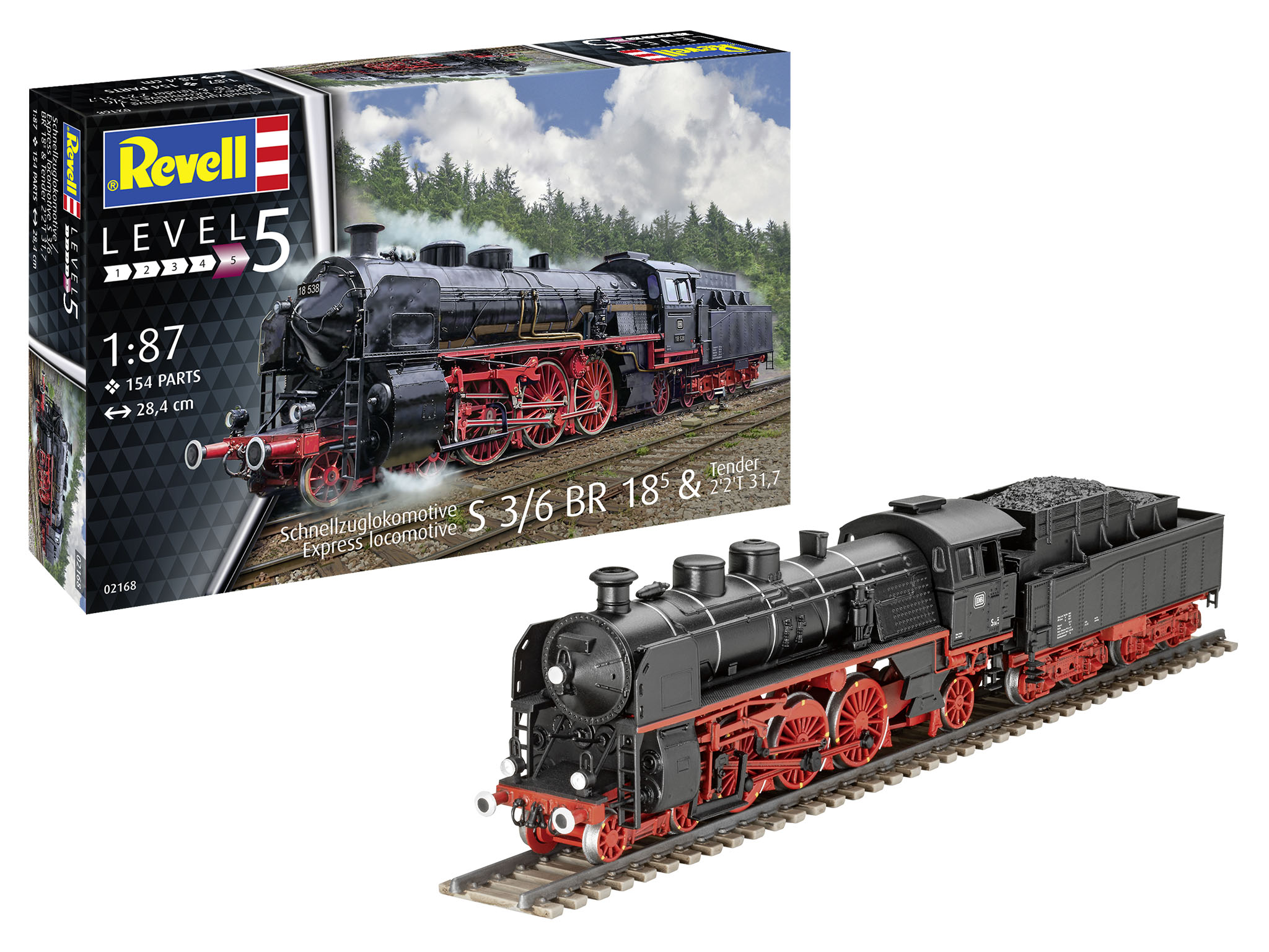 Express Locomotive S3/6 Br18(5) With Tender 2'2't 1:87 Plastic